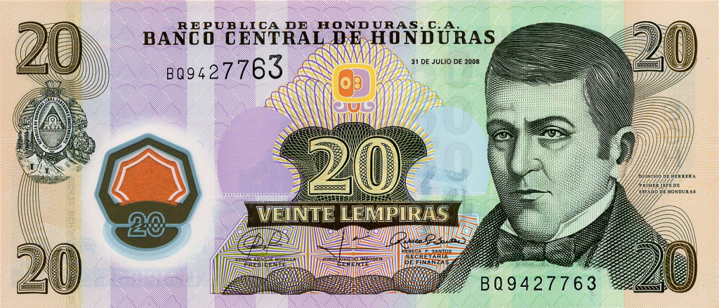 Honduras 20 Lempiras (2008)_P95(1)_obverse (yuri111).JPG